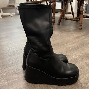 Steve Madden Calf length Nessa platform boots EXCLUSIVE